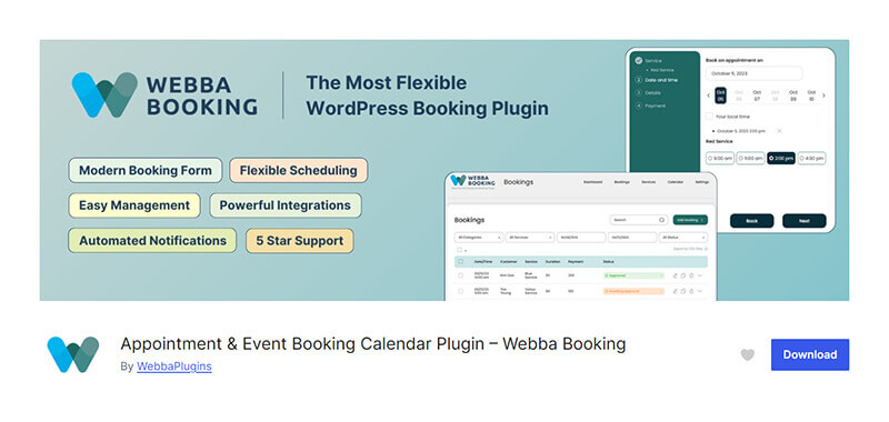 Webba Booking plugin