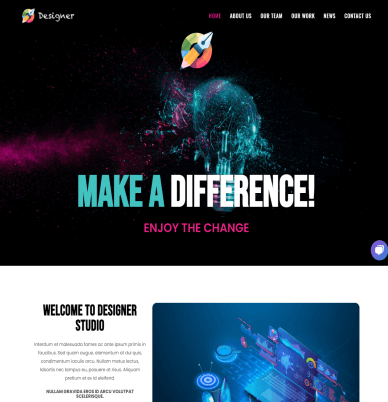 preview of Ocean WordPress template with HubSpot