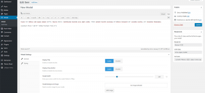 The options of the modal