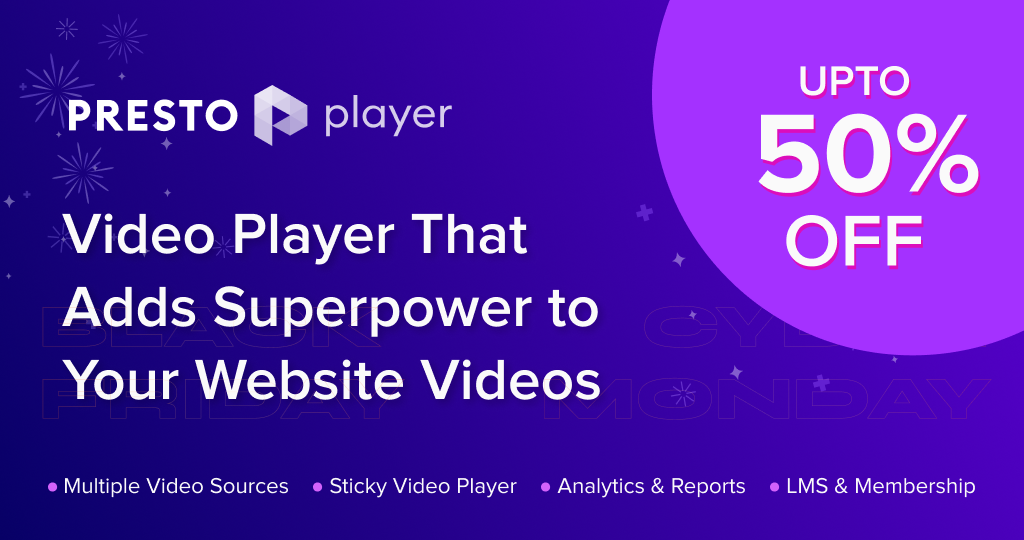 presto player bfcm banner